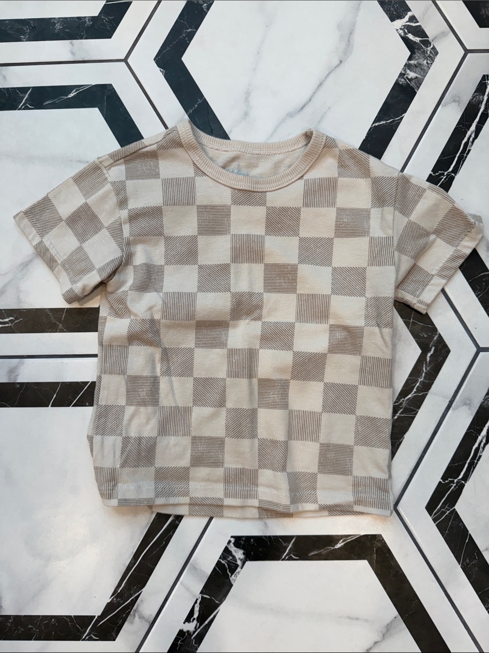 Brown Checkered Tee